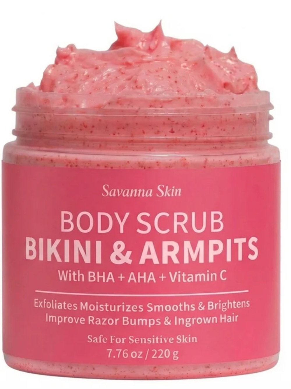 Savanna Skin Body Scrub for Bikini & Armpits w/ BHA+AHA+Vitamin C
